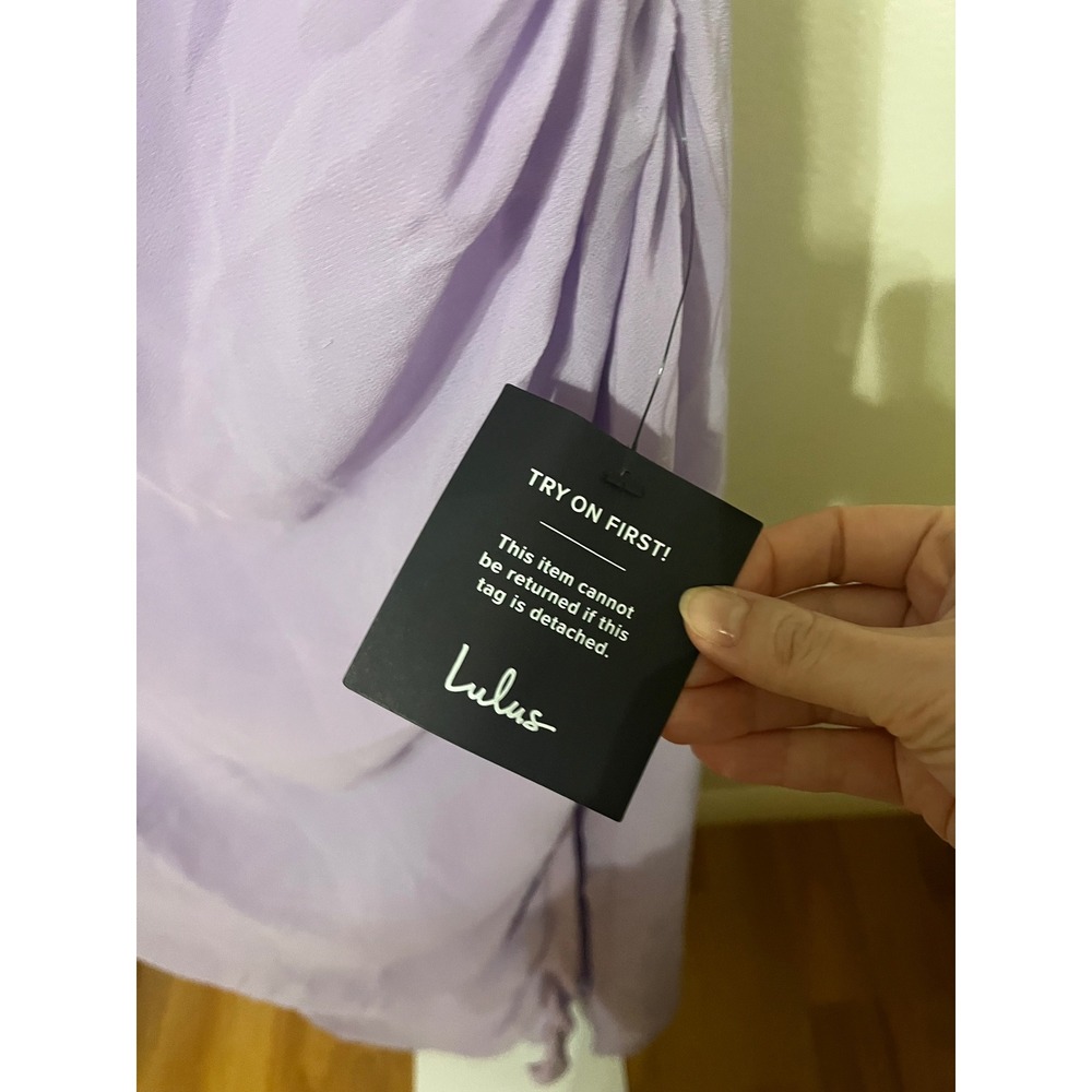 NWT Lulus Adeline Lavender One-Shoulder Scarf Maxi Dress Medium - Picture 6 of 8